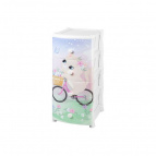 Комод 4-х секционный декор сплошной 40*48*95 см "Kitty" (модель - 0352/143 )