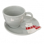 Набор чашка с блюдцем "Белый медведь", 250 мл, L16 W15 H8 см