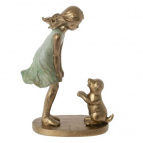 Фигурка декоративная "Девочка с собакой", L10 W5 H14 см