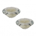 Набор из 2-х свечей в подсвечниках, D 4.5 см, L17,5 W7 H3 см