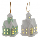 Фигурка декоративная "Камин" (подсветка, 2xLR44), L8 W5,5 H10,5 см, 2в.