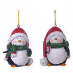 Фигурка декоративная подвесная "Пингвин",  L5 W5 H6,5 см, 2в.