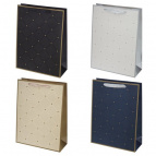 Пакет подарочный (бумага 230г/м2, блок микс 12шт), L30 W12 H40 см, 4в.