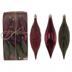 Набор из 12-ти шт: Украшение новогоднее "Капля", L33 W4 H16 см