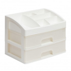 Органайзер для косметики 2 ящика (белый/перламутр)