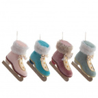 Украшение новогоднее "Коньки", L15,5 W7 H17 см, 4в.