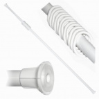 Карниз для занавески в ванную комнату раздвижной 210 см в комплекте с кольцами (белый)