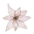 Цветок искусственный "Пуансеттия" (на клипсе), L21 W21 H7 см