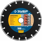 Диск отрезной алмазный МУЛЬТИРЕЗ, d=180 мм, ЗУБР Профессионал 36660-180