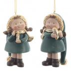Фигурка декоративная подвесная "Девочка", L5,5 W5 H9,5 см, 2в.