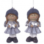 Фигурка декоративная подвесная "Ангел",  L4,5 W3,5 H10 см, 2в.