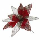 Цветок искусственный "Пуансеттия", L21 W21 H39 см