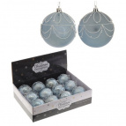 Украшение новогоднее "Шар", набор из 12-ти шт, D 8 см Полимерный материал