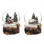 Фигурка в стекл. шаре "Домик" D6,5см, L7W7H8,5см, 2в