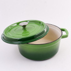 40631 Кастрюля чугун 3,6 л эмаль/покрытие зелёная MB (х2)