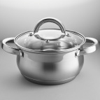 Кастрюля из нерж стали со стеклянной крышкой (d=18; 2,8 л)