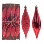 Набор из 12шт Украшение новогоднее "Капля", L4 W4 H15 см