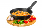 Сковорода глубокая 22 см ГАРМОНИЯ ВКУСА "Черный Оникс" без крышки, с/р