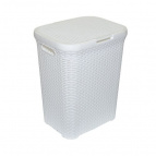 Корзина для белья "Ротанг" 60л  (белый)