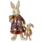 Фигурка декоративная "Зайчиха с зайчонком", L14 W7,5 H21,5 см