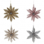 Изделие декоративное подвесное "Снежинка", L12 W4 H12 см, 4в.