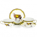 SQUARE GIFT BOX, набор чайный (4) 2 персоны, 2 чашки с блюдцем 200мл, JADE PORCELAIN, подарочная квадратная упаковка