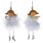 Украшение новогоднее "Ангелочек" L5 W3 H11 см, 2 в.