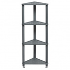 Полка VIKEA угловая подвесная 4-х ярусная (серый)