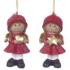 Фигурка декоративная подвесная "Ангел",  L4,5 W3,5 H10 см, 2в.