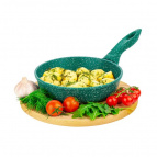 Сковорода глубокая 18 см Elan Gallery ГАРМОНИЯ ВКУСА Изумруд, с несъёмной ручкой