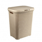 Корзина для белья "Ротанг" 60л  (латте)