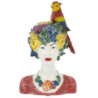 Фигурка декоративная "Девушка с попугаем", L17 W13 H27 см