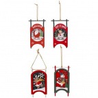 Изделие декоративное подвесное "Сани", L6,5 W2,5 H14 см, 4в.