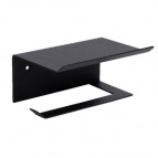 Держатель для туалетной бумаги с полкой(черный)