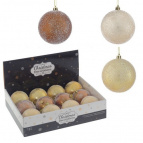 Украшение новогоднее "Шар", набор из 12 шт, D8 см Полимерный материал