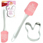 Кухонные принадлежности "Заяц". Набор из 2 предметов (лопатка 25x5 см, форма кулинарная 9,5х5,5х0,5 см.)