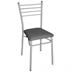 Стул стальной с мягким сиденьем (серый)