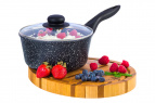 Ковш 1,5 л ГАРМОНИЯ ВКУСА "Черный мрамор" С КРЫШКОЙ ф18, н/р, 34,5*19*13,5 см