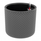 Кашпо ФАСЕТ D220мм с вставкой и с автополивом Графитовый