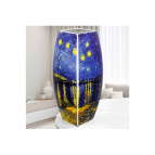 Ваза 3,15 л 12,5*12,5*30 см "Звездная ночь над Роной" квадрат, NEW BONE CHINA