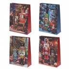 Пакет подарочный (бумага 210г/м2, блок 12шт), L30 W12 H40 см, 4в.