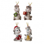 Фигурка декоративная подвесная "Лошадка", L3 W3 H5 см, 4в.