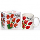 СЧАСТЬЕ, кружка 350мл, NEW BONE CHINA,  индивидуальная подарочная упаковка