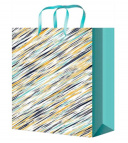 Пакет подарочный с глянцевой ламин 18x23x10 см (М) Полоски, 157 г ППК-4403