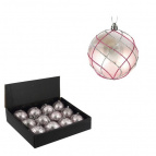 Украшение новогоднее Шар "Алмазная сетка", набор из 12 шт, D8 см Полимерный материал