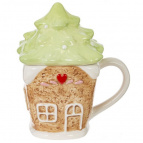 Кружка с крышкой "Пряник", 300 мл, L13 W10 H15 см