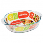 Форма стекл прям 35х20х7см/2,8л глубокая с руч ТМ Appetite