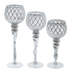 Подсвечник, набор из 3-х шт, L13 W13 H40 см