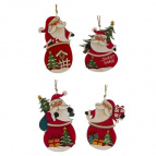 Изделие декоративное подвесное "Дед Мороз", L8 W0,5 H11,5 см, 4в.