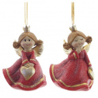 Фигурка декоративная подвесная "Ангел",   L5 W4,5 H7 см, 2в.